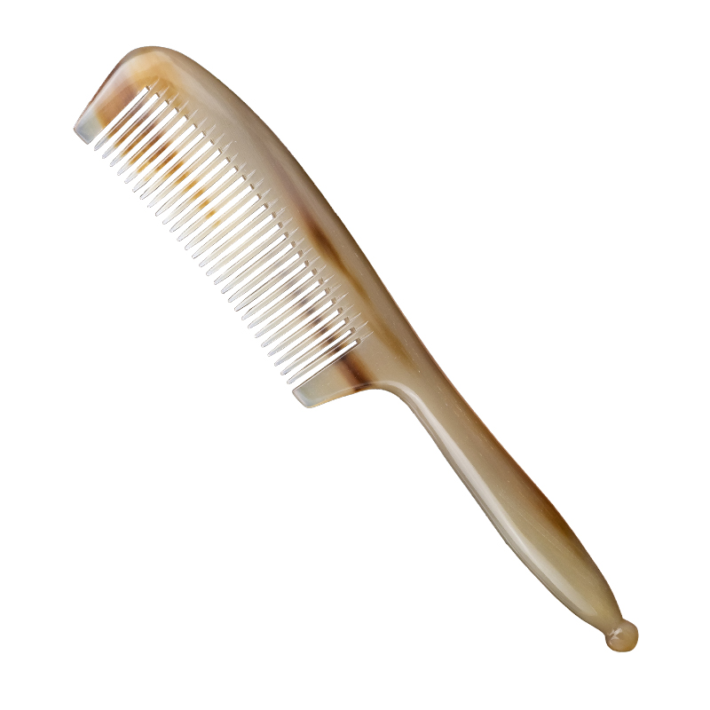 天然牦牛角精点男士梳子男女直发密齿细齿防静电按摩梳点穴捧笔梳