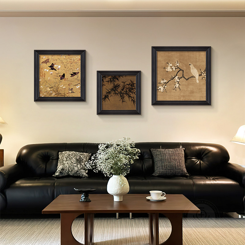 中古风客厅装饰画2024新款沙发背景墙挂画法式复古油画壁画高级感