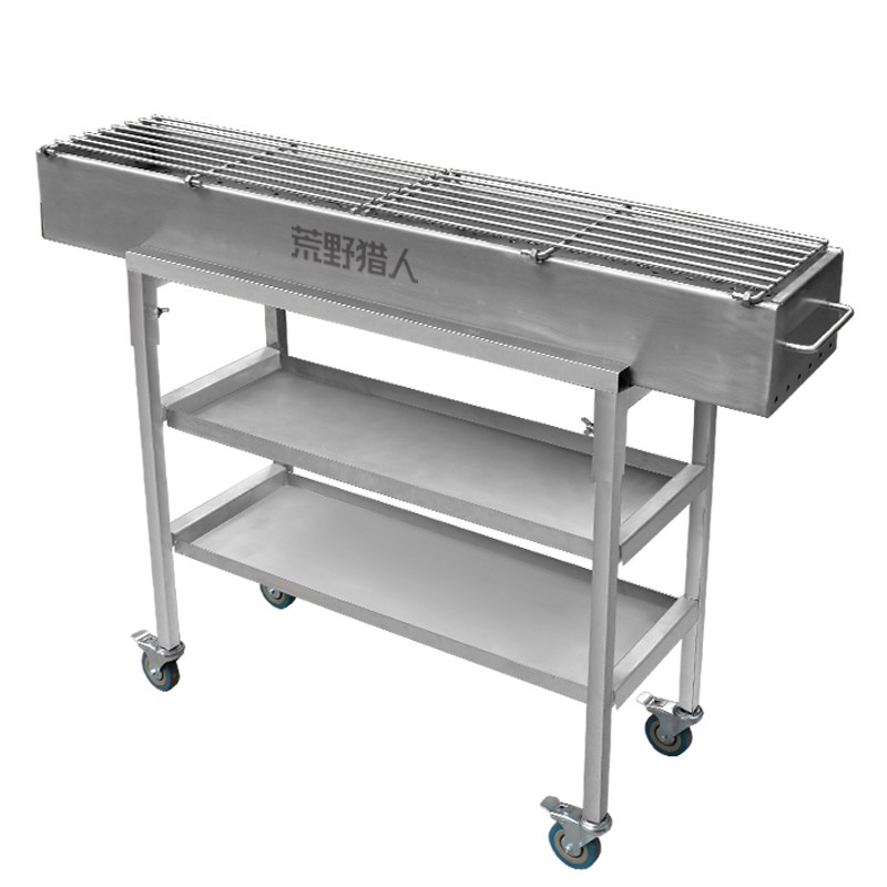 商用民宿农家乐不锈钢木碳烧烤炉庭院烤烧烤店摆摊羊肉串烧烤架子
