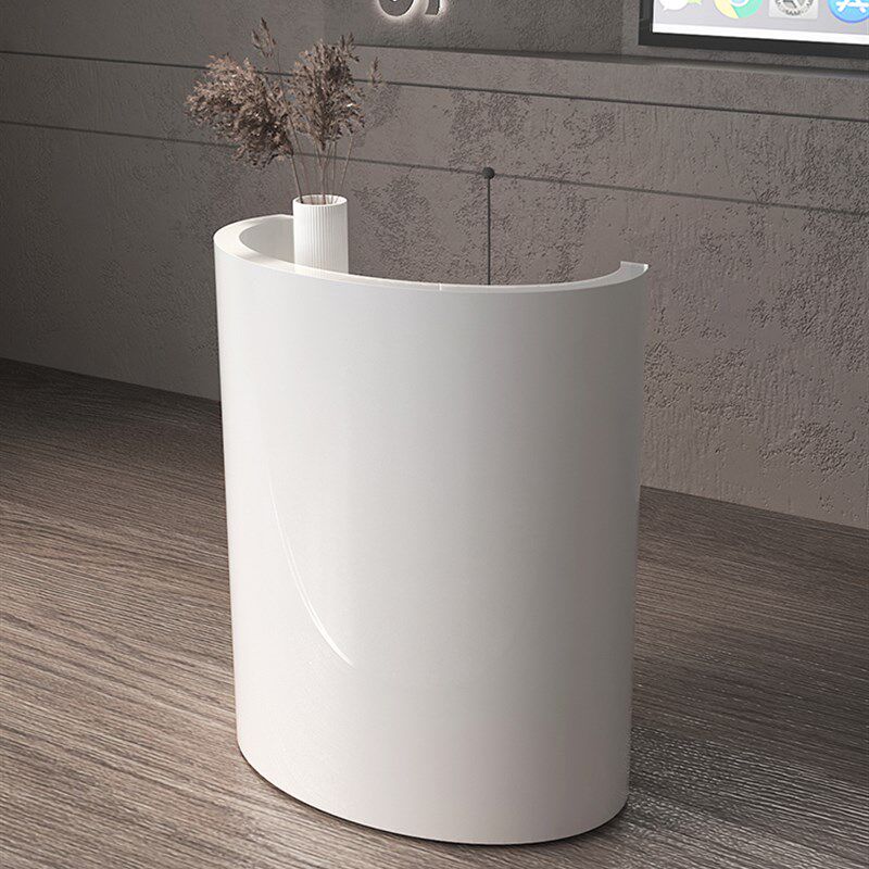 众匠坊主席演讲台引导台白色烤漆接待台小型发言迎宾咨客主持台