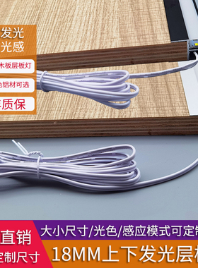 led层板灯嵌入式卡18mm木板夹板灯双面上下发光酒柜展柜隔板灯带
