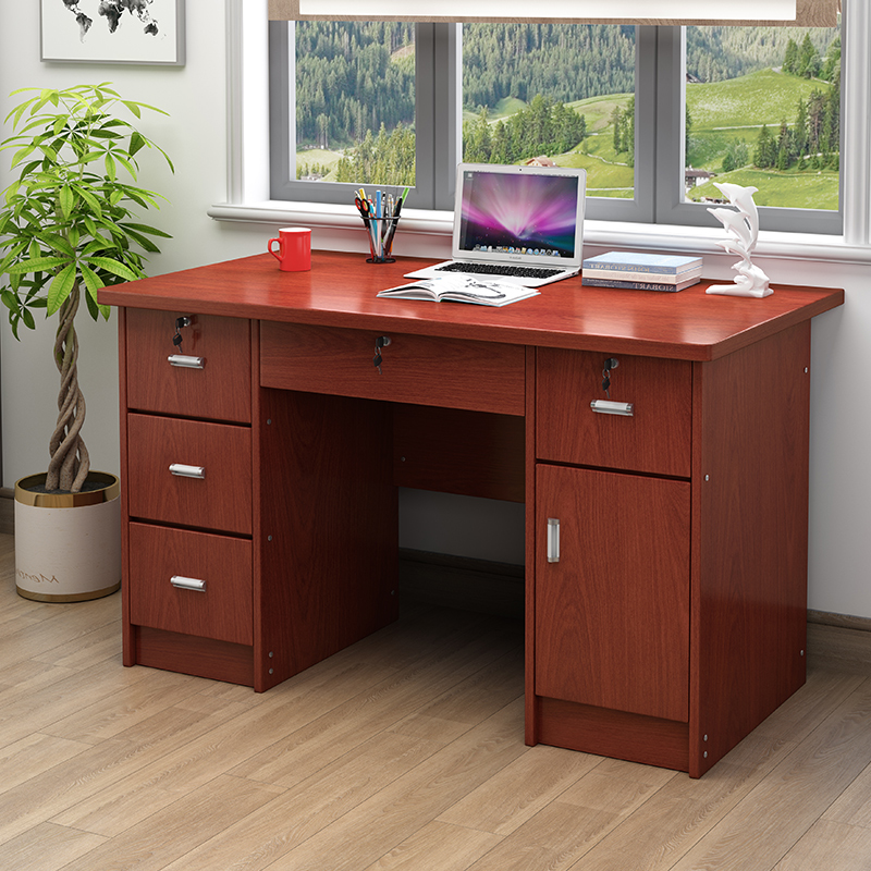 简约现代办公桌写字台学生带锁带抽屉1.2米台式电脑桌 卧室小书桌