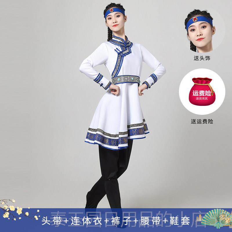 高档新款蒙古舞蹈演服蒙出古族服装女成表人马蒙族男白筷子舞演练