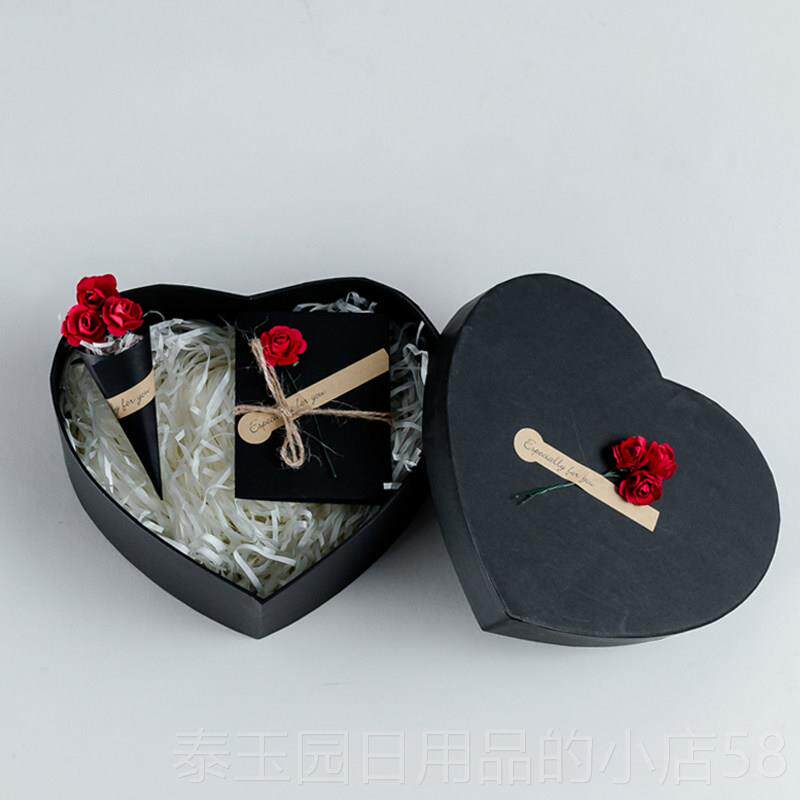 高档情人节品盒礼心形大号精美水果鲜5花包装盒生日口礼红香水20