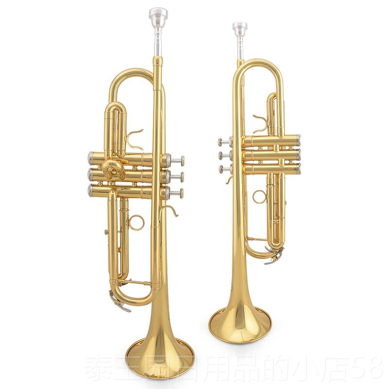 高档金初音小号降B调学儿成人考级通用童乐T器JYR-E100G 漆金黄铜