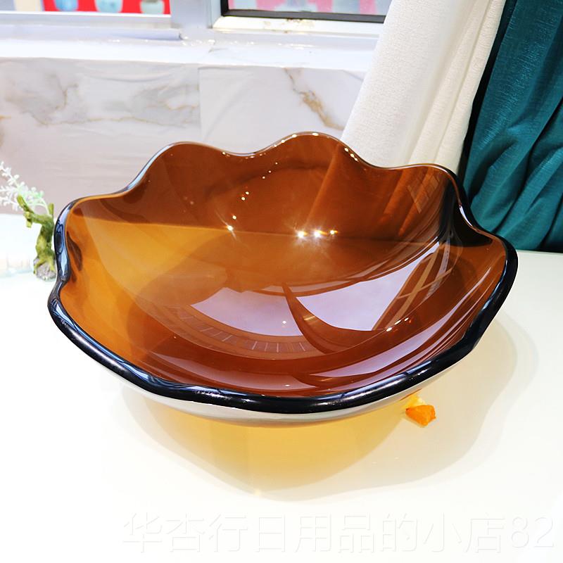 正品欧式玻璃花边圆碗碗刺身盘自助餐示头架展果凉盘菜小料碗罐沙