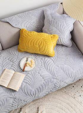 正品M.if沙e 叶有清风 北欧ins垫沙发坐垫毛绒秋冬复古发套罩L巾