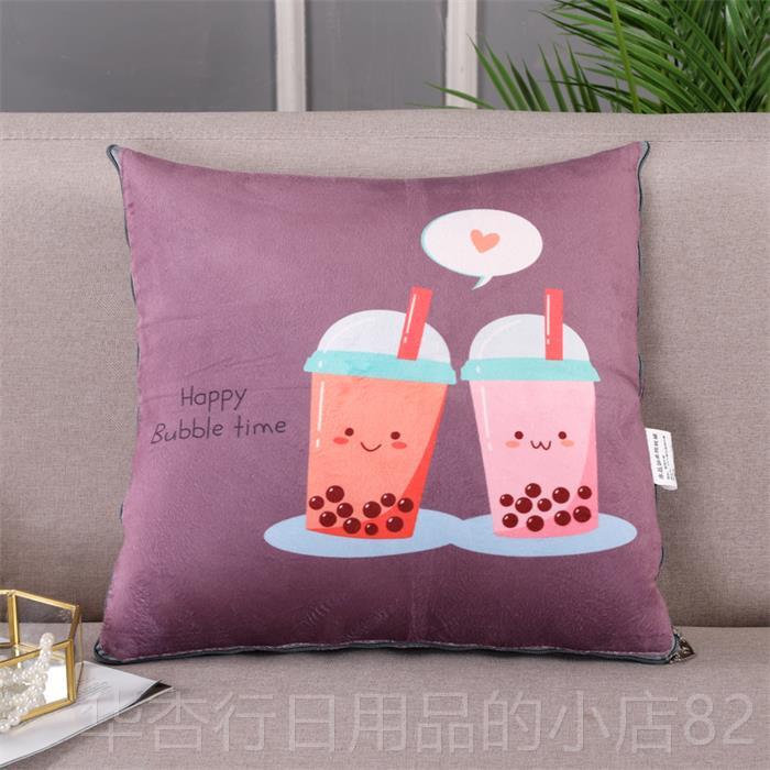 正品冬季抱枕被子两用车调载珊派瑚叠绒折办公室靠垫午睡空被对大