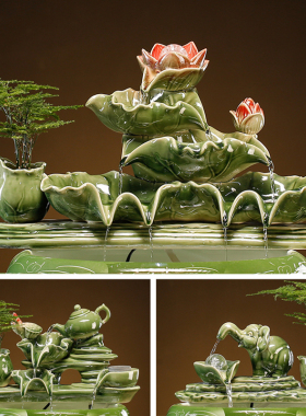 搭配陶瓷鱼缸自动循环水鱼盆增氧室内喷泉造景过滤器流水摆件配件