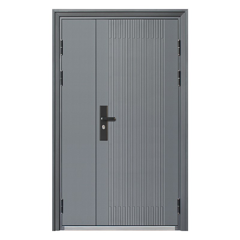 带气窗通风防盗门家用室外农村庭院子母对开门大门进户双开入户门