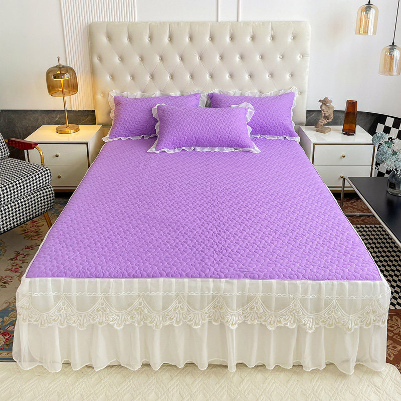 公主风床罩床裙式单件雪纺蕾丝花边欧式夹棉床上用品防滑罩三件套,床上用品,床裙,淘宝优惠券,粉丝福利购,淘宝优惠卷