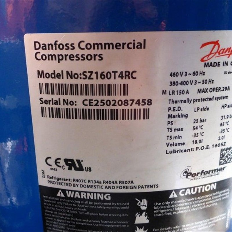 SZ161T4VC SZ160T4CC SM160T4RC SM160T4CB 丹佛斯空调冷库压缩机