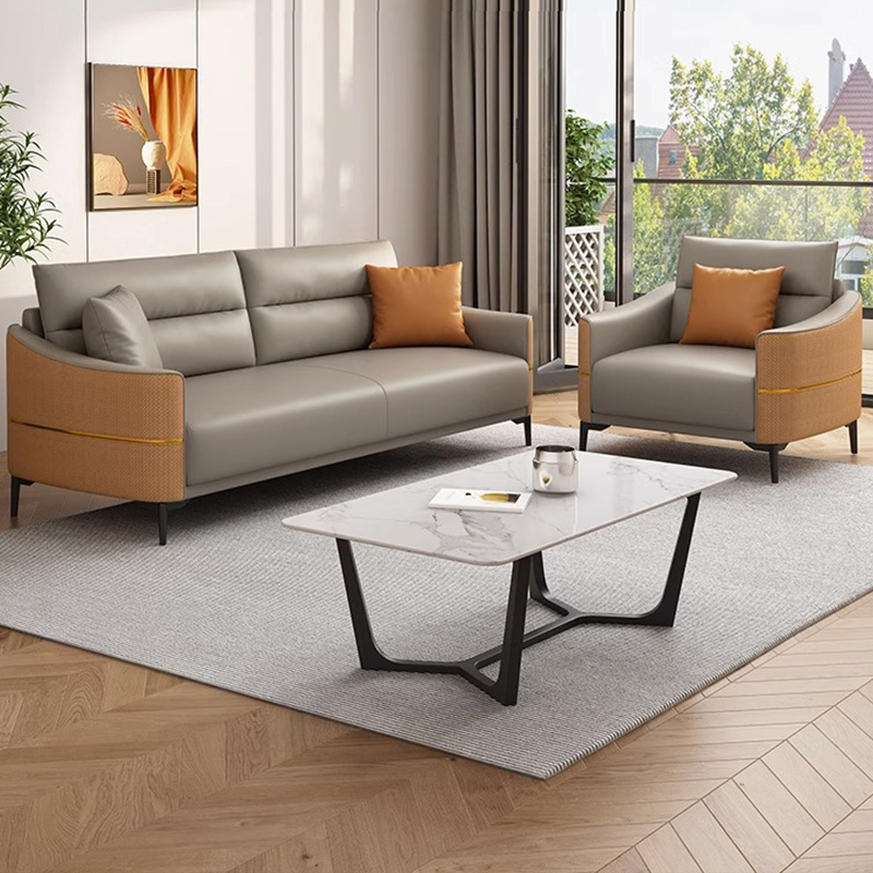 简约现代办公室办公沙发休息区商用接待休闲小型商务会客茶几