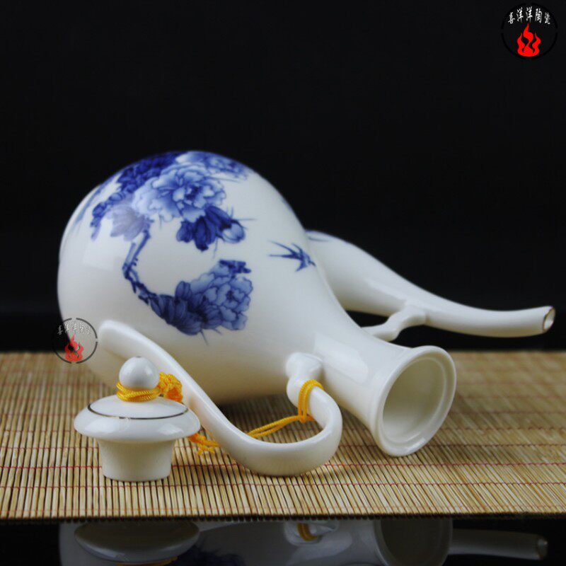 家用小酒壶陶瓷半斤250ml 青花瓷酒具酒壶可加热温酒壶小号