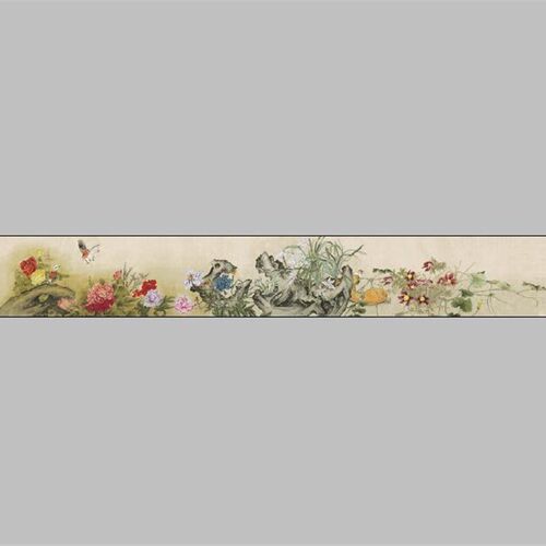 花鸟长卷(上高酒店)46x333国画办公客厅装饰画芯高清微喷复制