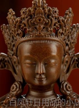 高档藏传密宗铜车制古便携式小佛2像饰B品精工级英寸