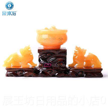 正品天然米公黄玉貔家貅摆品件聚摆件