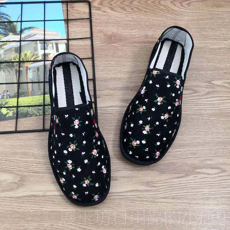 高档台州西山布鞋男女筋底牛灯芯绒条绒面料北京手加绒工一脚老蹬