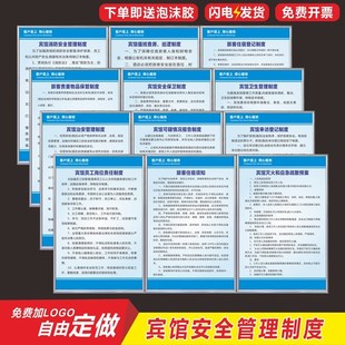 宾馆酒店旅馆安全管理制度旅客住宿须知来客登记定做上墙PVC KT板