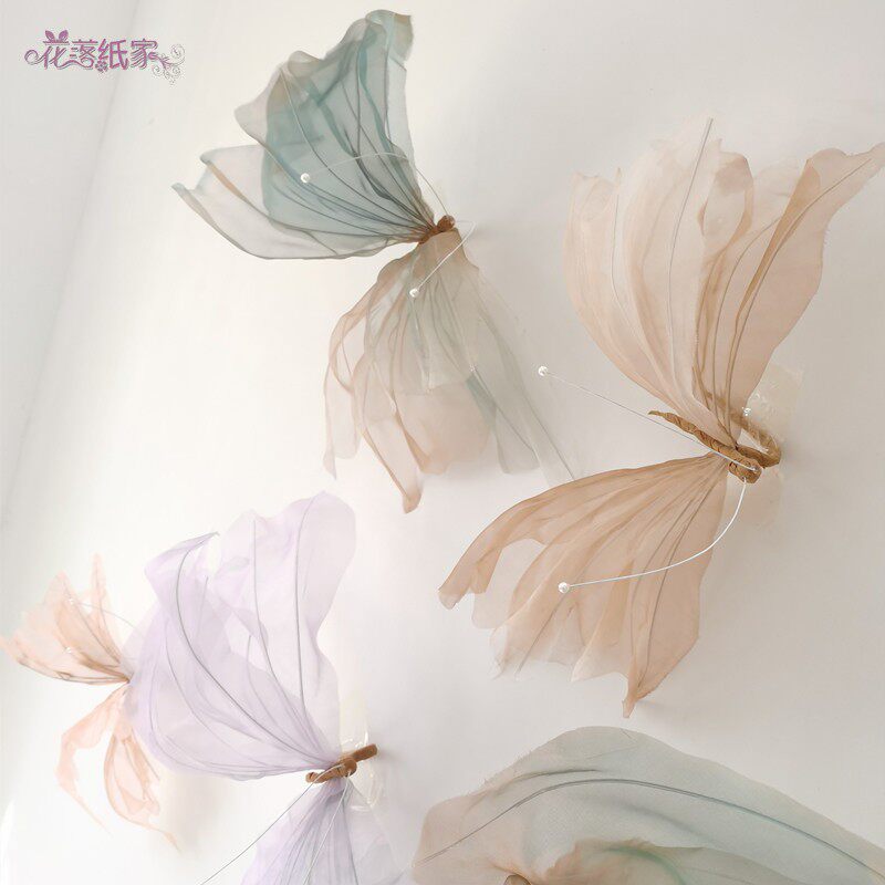 花落纸家高端婚庆纸花蝴蝶道具商场室内花墙背景墙大型立体手工花