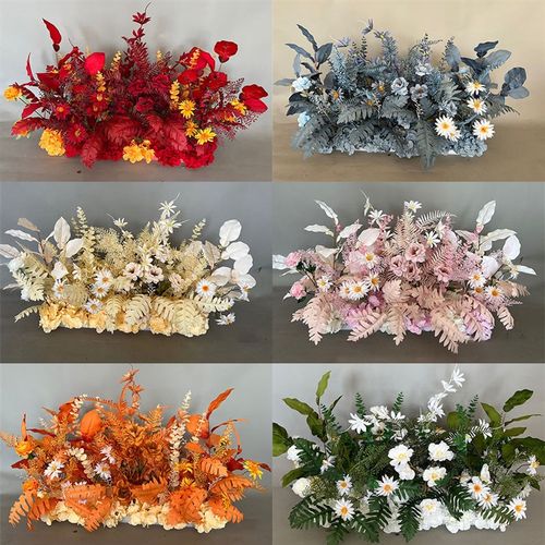 婚庆路引花仿真花装饰花地排花背景挂花婚礼现场布置假花成品花艺