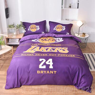 高档库湖人科比紫色24号詹姆斯四23号勇士里30号篮球周边床被套件