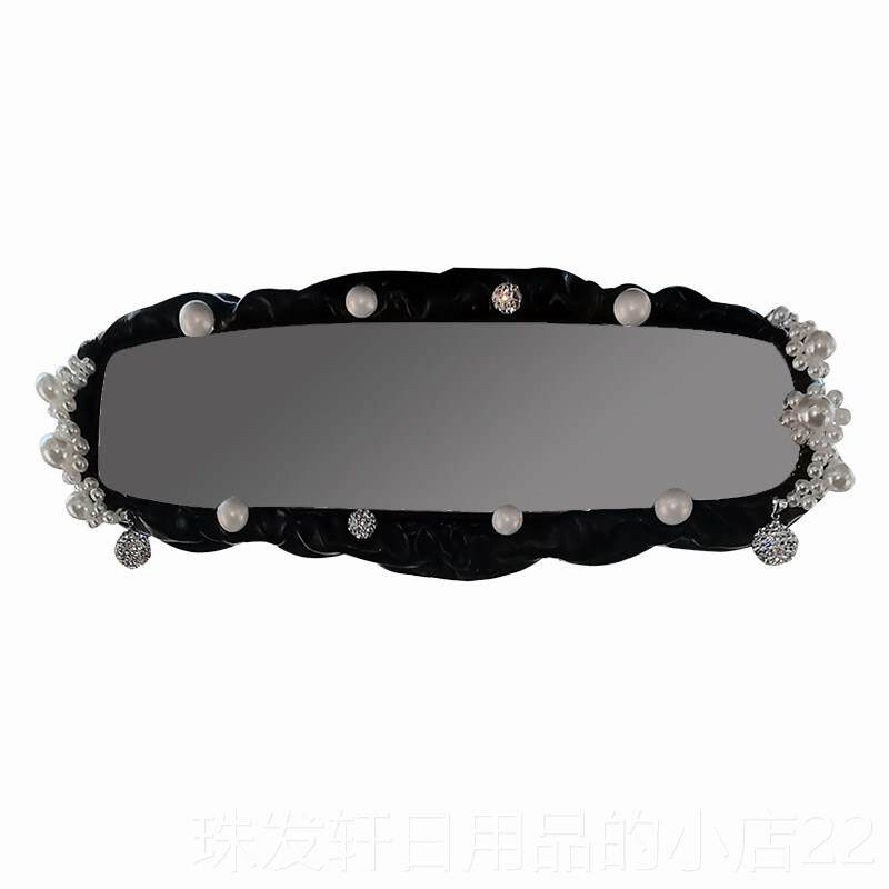 高档雅新款珍珠水汽车后钻视镜套挂爱件韩国可女士创意车内倒车镜