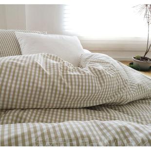 高档特价 秋冬纯双棉格子简三四件套床单被套枕套单人1m.21.约5m1.