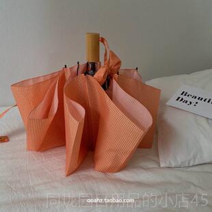 正品青瓜气泡水｜清一夏 高防晒凉雨两用伞 U格子晴黑胶遮阳伞抗V