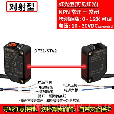 正品方形红外对射电光开关传器E3Z-T61T81A三线N PN PNP感应开关2