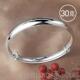 正品 面手饰光面镯实心手镯推拉纯银子送妈妈 999银手女宽年镯轻款