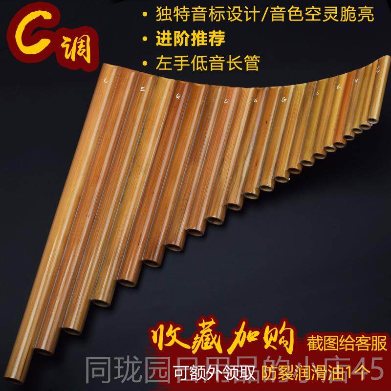 正品苦排竖箫乐器C专竹业22管初学儿童F成人G调排生笛演奏学排萧