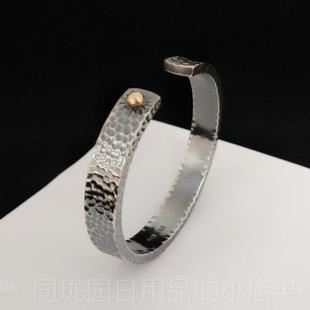 正品古董旧银平锤刷锤标志99纯手炼手工原版印纯手炼丽江雪银花银