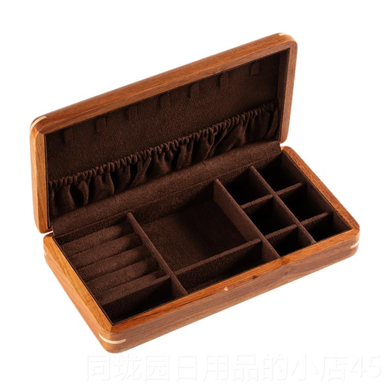 正品夭桃花非洲梨木纯实木质旅盒小首饰珠宝手镯耳环项链行饰品收