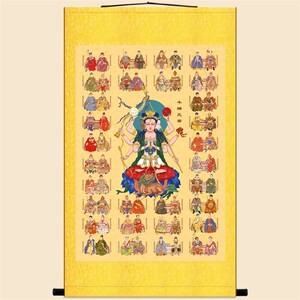 六十甲子太岁星君大将军神像画 斗姆画像卷轴挂画水陆画丝绸画