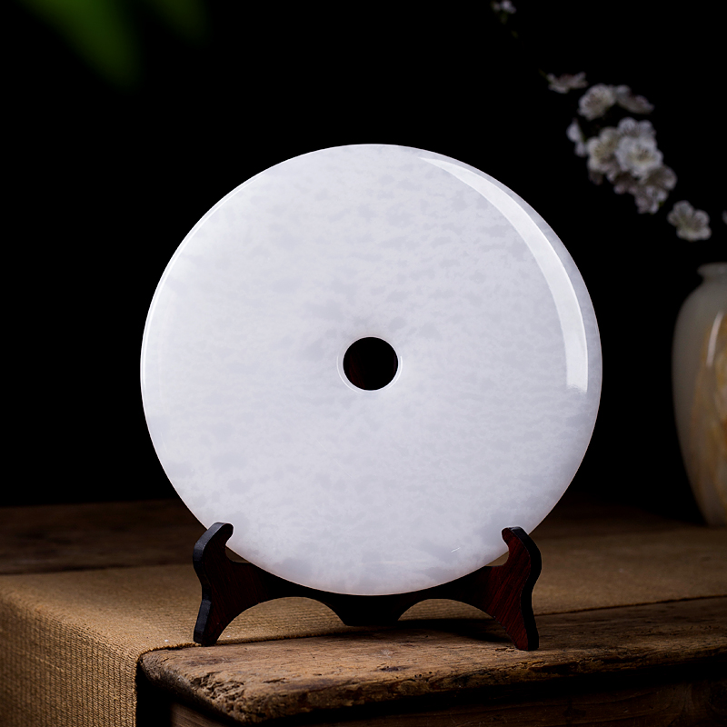 石诚记装饰玉石平安扣摆件乔迁新居礼品创意中式客厅酒柜家居饰品