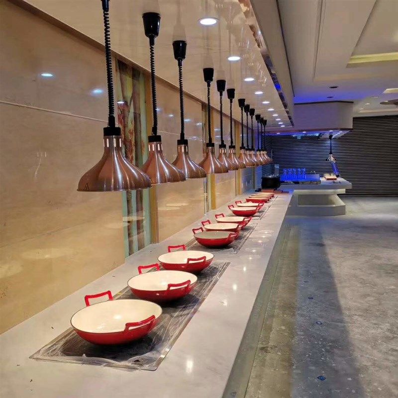 食物伸缩保温灯连锁超市干货除湿加热烤灯自助餐厅熟油炸吊灯正博