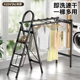 肯泰家用梯子室内多功能晾衣架两用折叠楼梯加厚铝合金伸缩人字梯