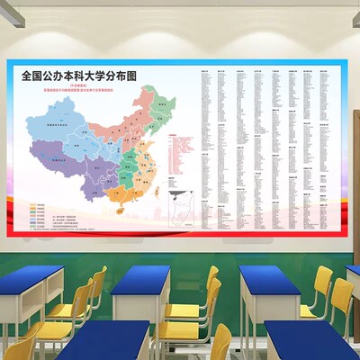 全国重点高校公办本科大学分布海报985211大学班级励志墙贴装饰画