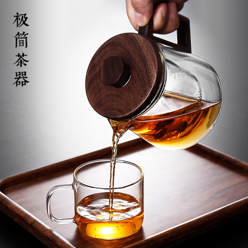 高硼硅耐高温玻璃过滤网内置冲沏泡花茶壶茶水分离器单壶家用茶具