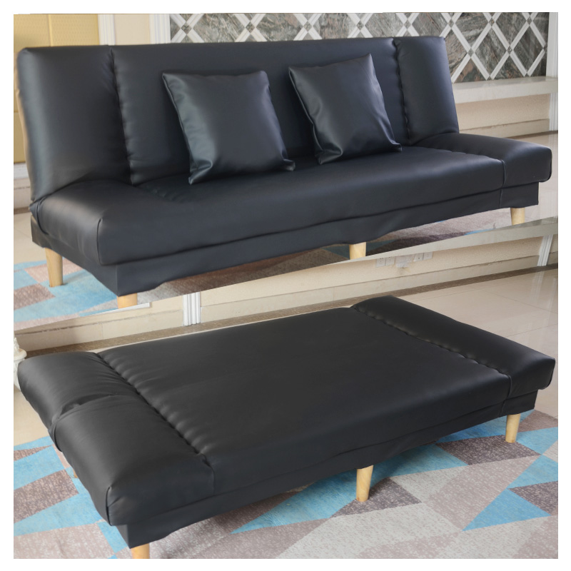 租房民宿可折叠床小户型沙发床客厅简易两用布艺懒人床仿皮pu三人