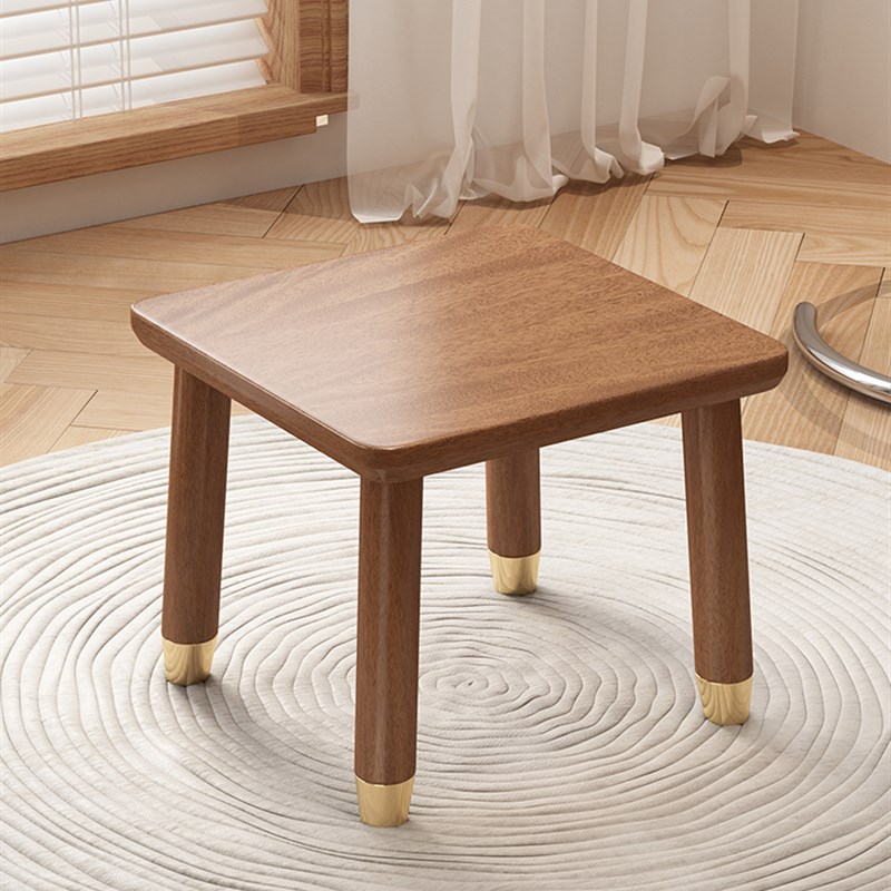实木家用矮凳圆凳儿童小板凳橡胶木木客厅方凳宝宝学步小圆凳