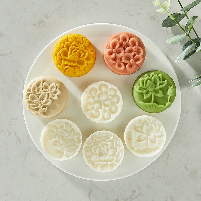 莲花绿豆糕模具夏季荷花冰皮月饼模中秋节月饼凤梨酥糕点模diy