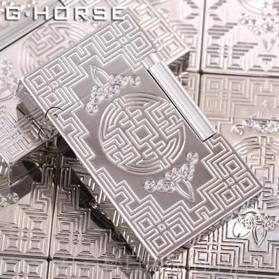 正品法国horse正朗声打火气机男纯黄品铜充清脆g创意防风个性礼品