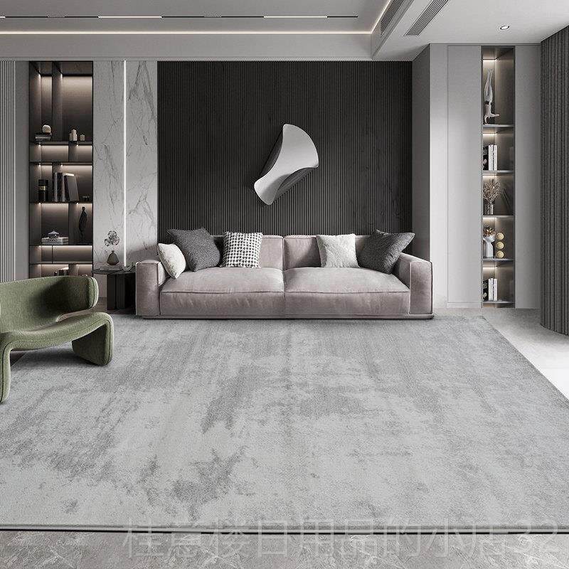 正品现茶代简约地地毯客卧室垫北欧高级感欧式床边毯黑白灰几毯厅