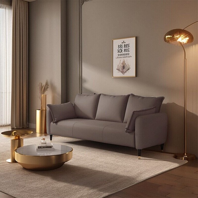 免洗科技布沙发小户型客厅人简易沙发办公室接待洽谈三人猫爪皮