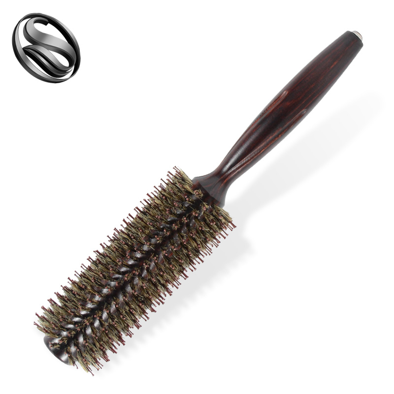 滚梳发廊专业猪鬃毛卷发梳子吹造型梳内扣女圆筒家用木梳男士专用