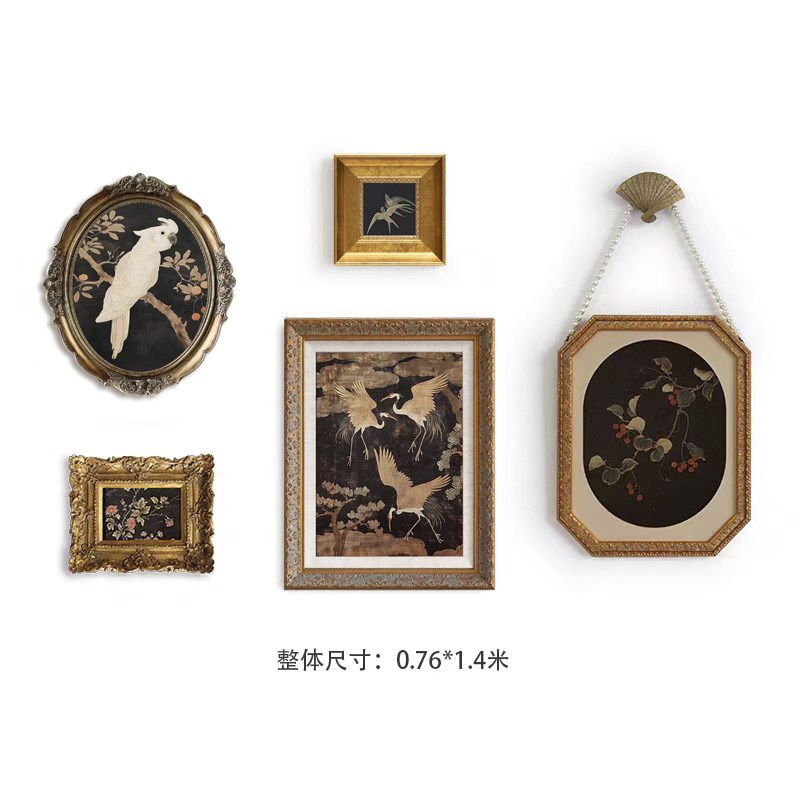 《瑞鹤》法式中古风仙鹤国风装饰画书房客厅餐厅斗柜墙面壁饰挂画