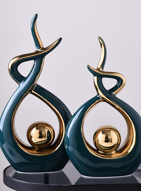 现代简约客厅电视柜酒柜摆件创意家居陶瓷装饰品小摆设软装工艺品