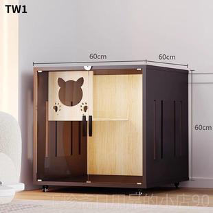 正品实猫木猫别墅豪华咪柜家超大双层木质防水猫窝室用内猫房屋猫